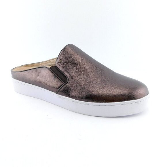 VIONIC Metallic Shimmer Leather Flat Mule Slip-on Sneakers 10 - Picture 1 of 7